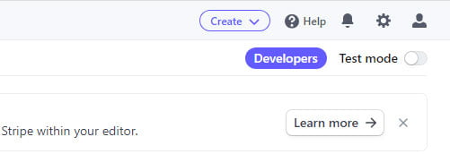 stripe developers page